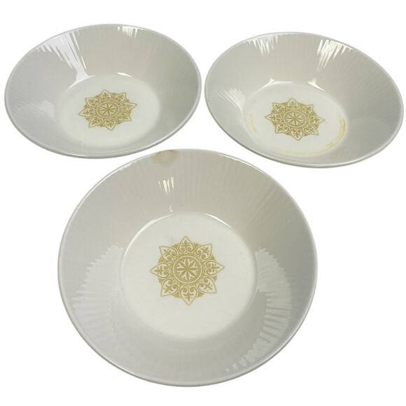 3 Vintage 1960s Sheffield Serenade Solid White Gold 5.5" Ceramic Shallow Bowls - Picture 2 of 5